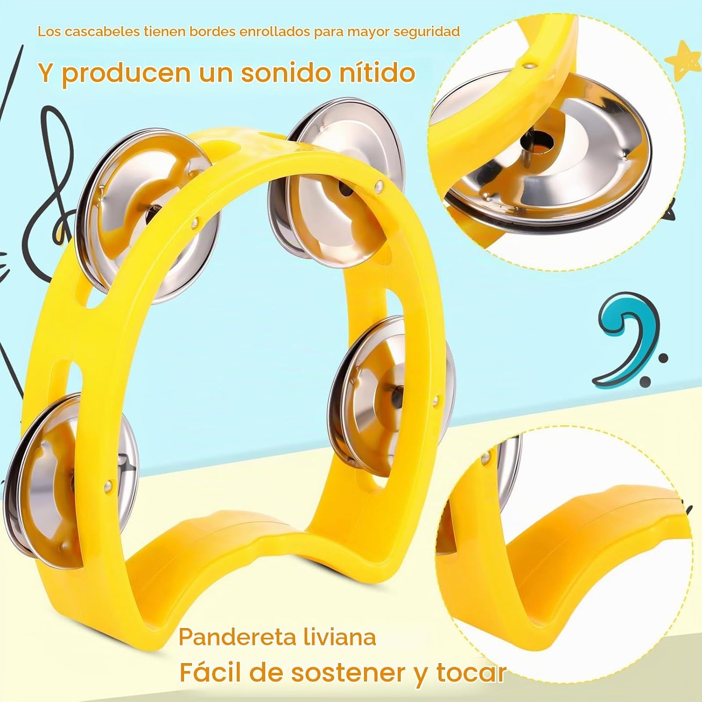 Boao 21 Piezas Pandereta Instrumento Musical para Adultos Pandereta...