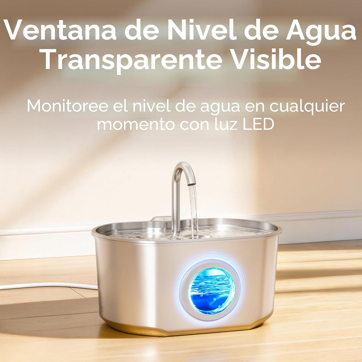 Fuente de agua para gatos de acero inoxidable: Fuente para gatos de...