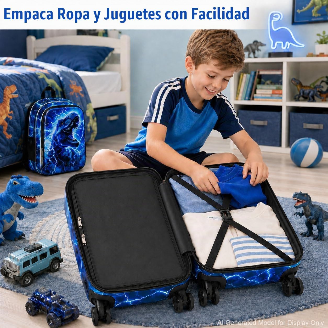 Juego de 5 maletas para niños, aprobado por aerolíneas con ruedas g...