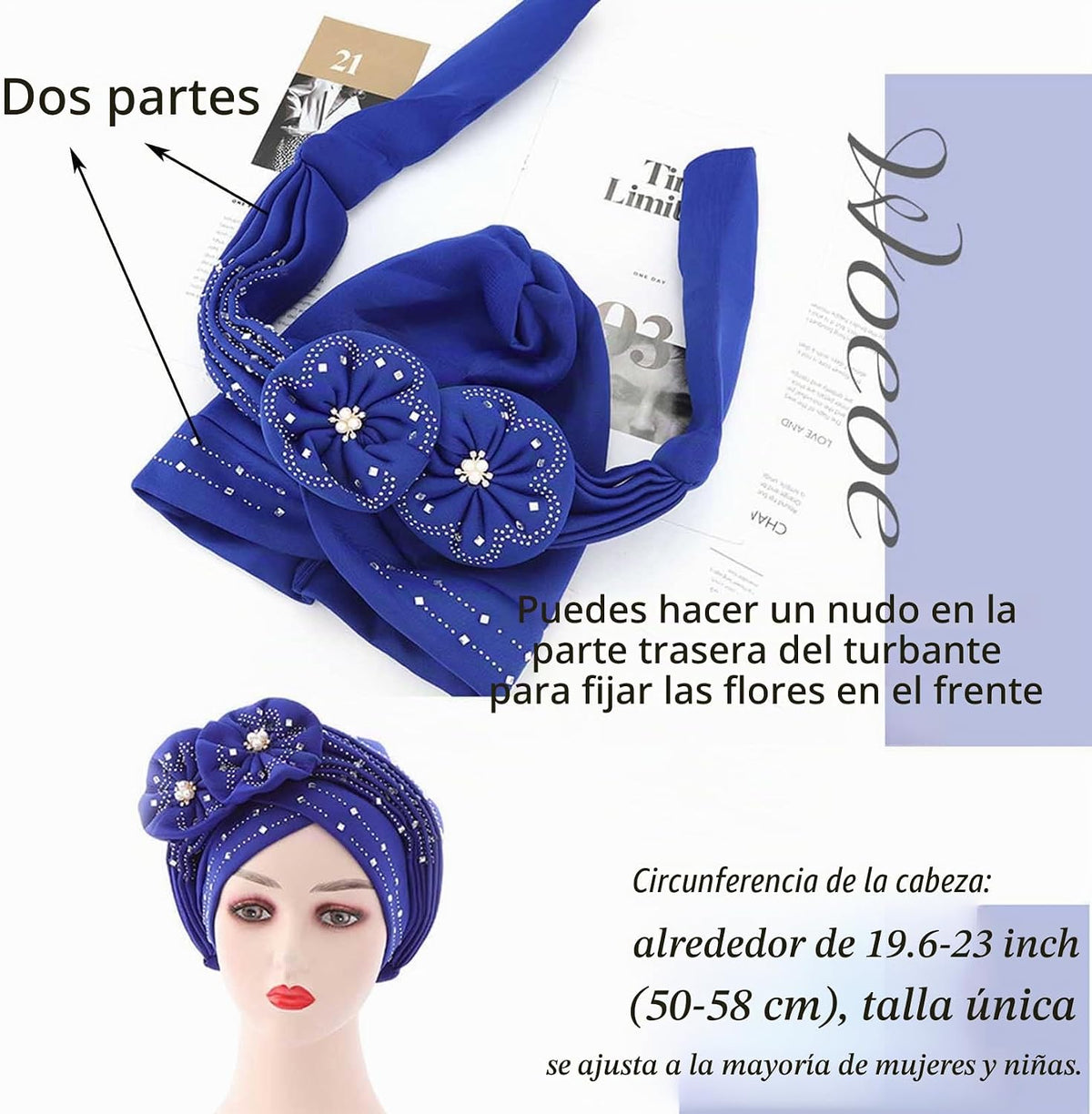 Woeoe Gorro Beanie Envolturas para la Cabeza Bufanda para la Cabeza...