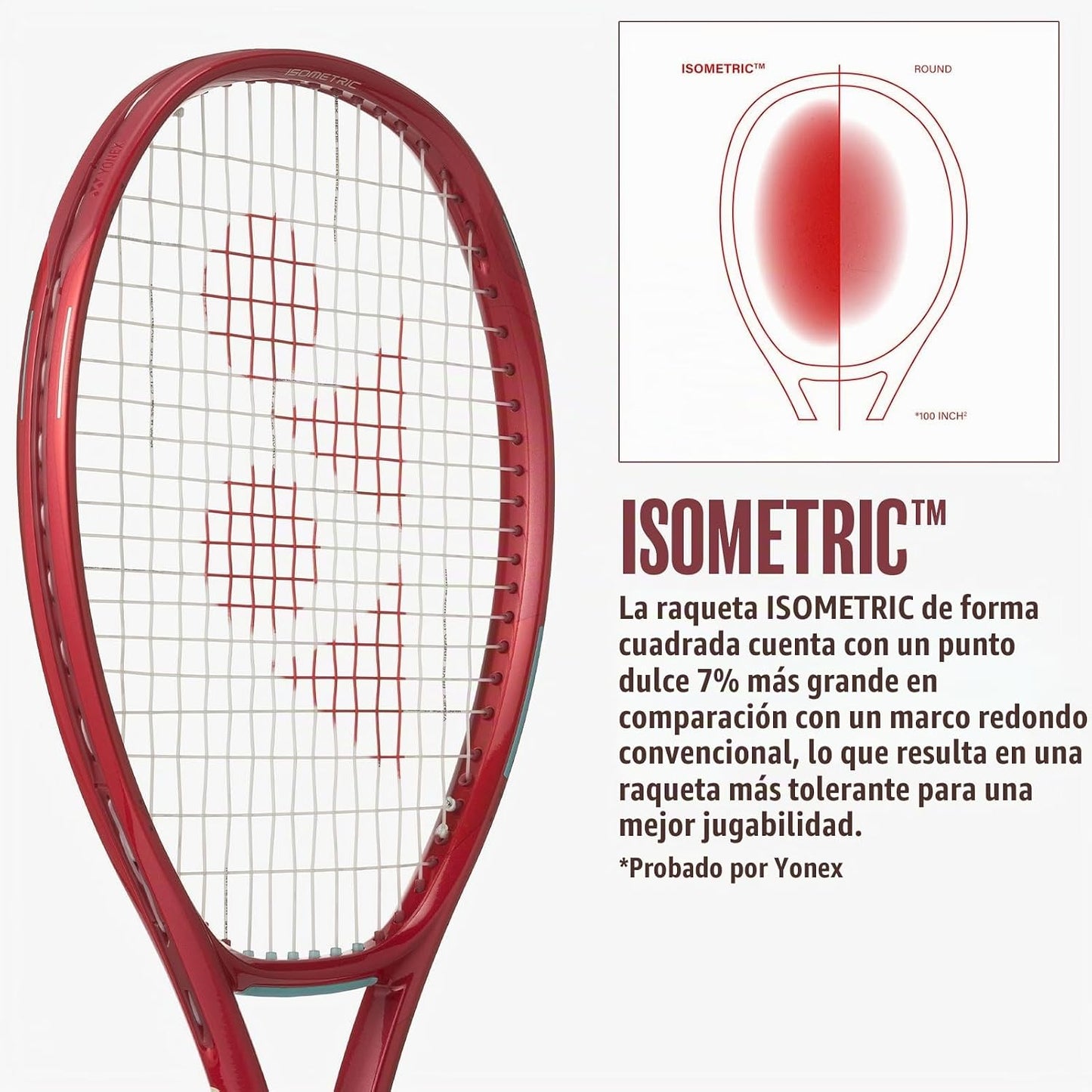 YONEX Raqueta de tenis VCORE 98+ con marco extendido y patrón de cu...