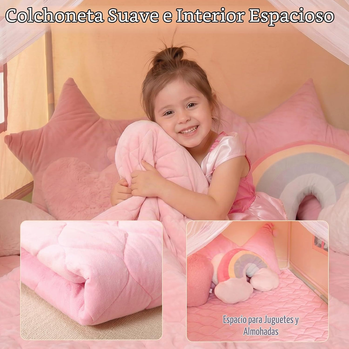 GeeSound Tienda de campaña para niños para niñas en el interior: co...