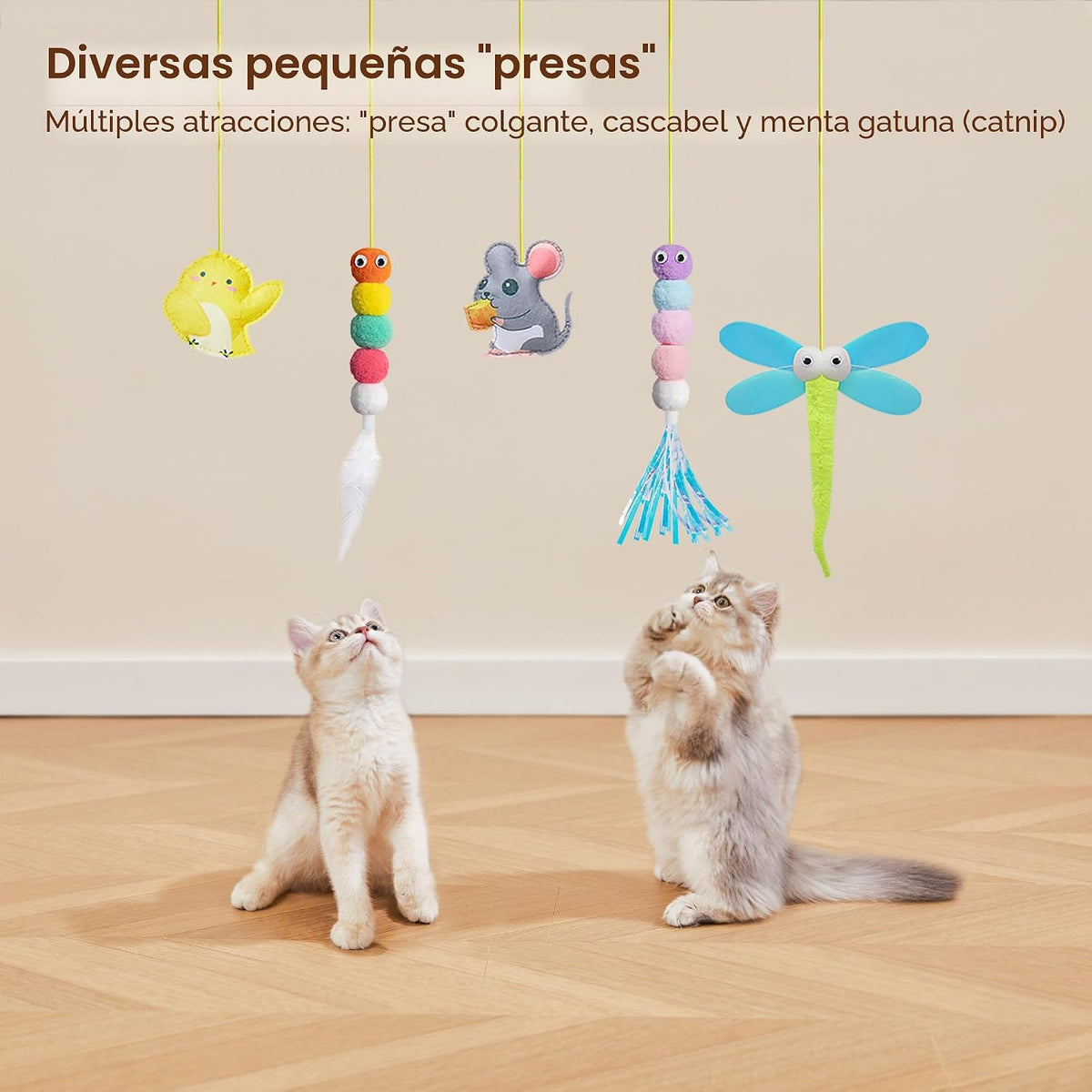 Potaroma Juguetes Interactivos de Plumas para Gatos 5 Piezas, Tease...