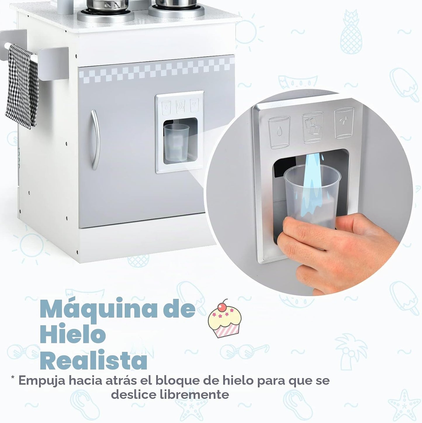 INFANS Estación de Trabajo Infantil 2 en 1 y Restaurante, Juego de...