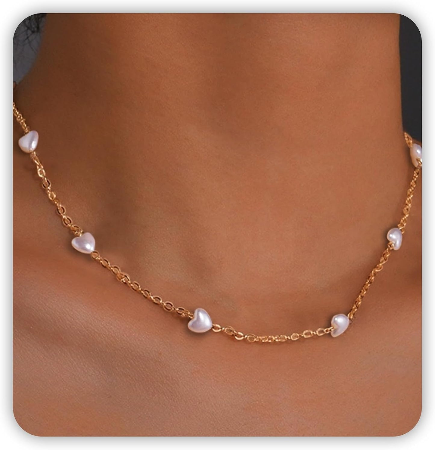 SmileBelle Collares de perlas, gargantilla de perlas de margarita p...