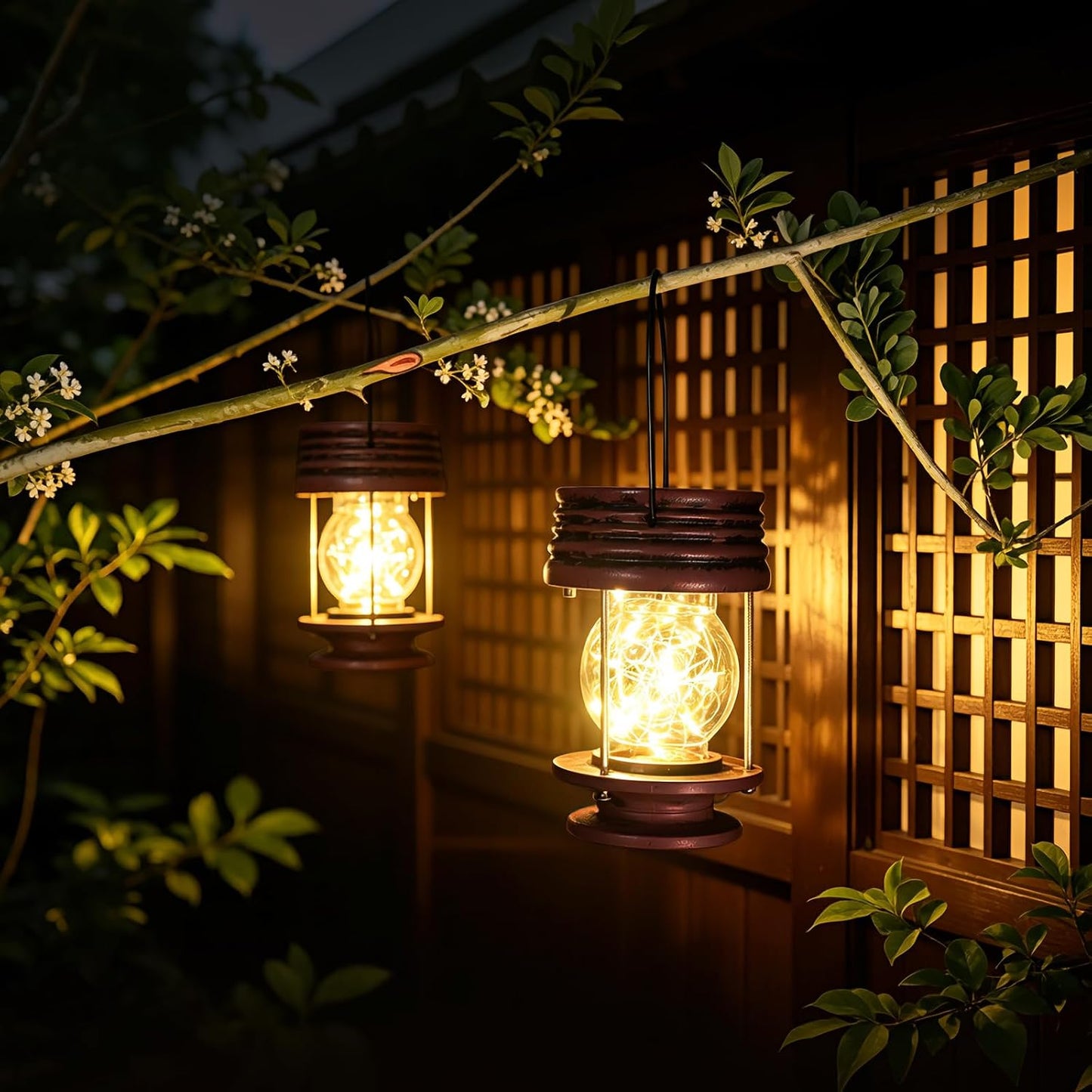 Linternas solares colgantes al aire libre - 20 luces LED alimentada...