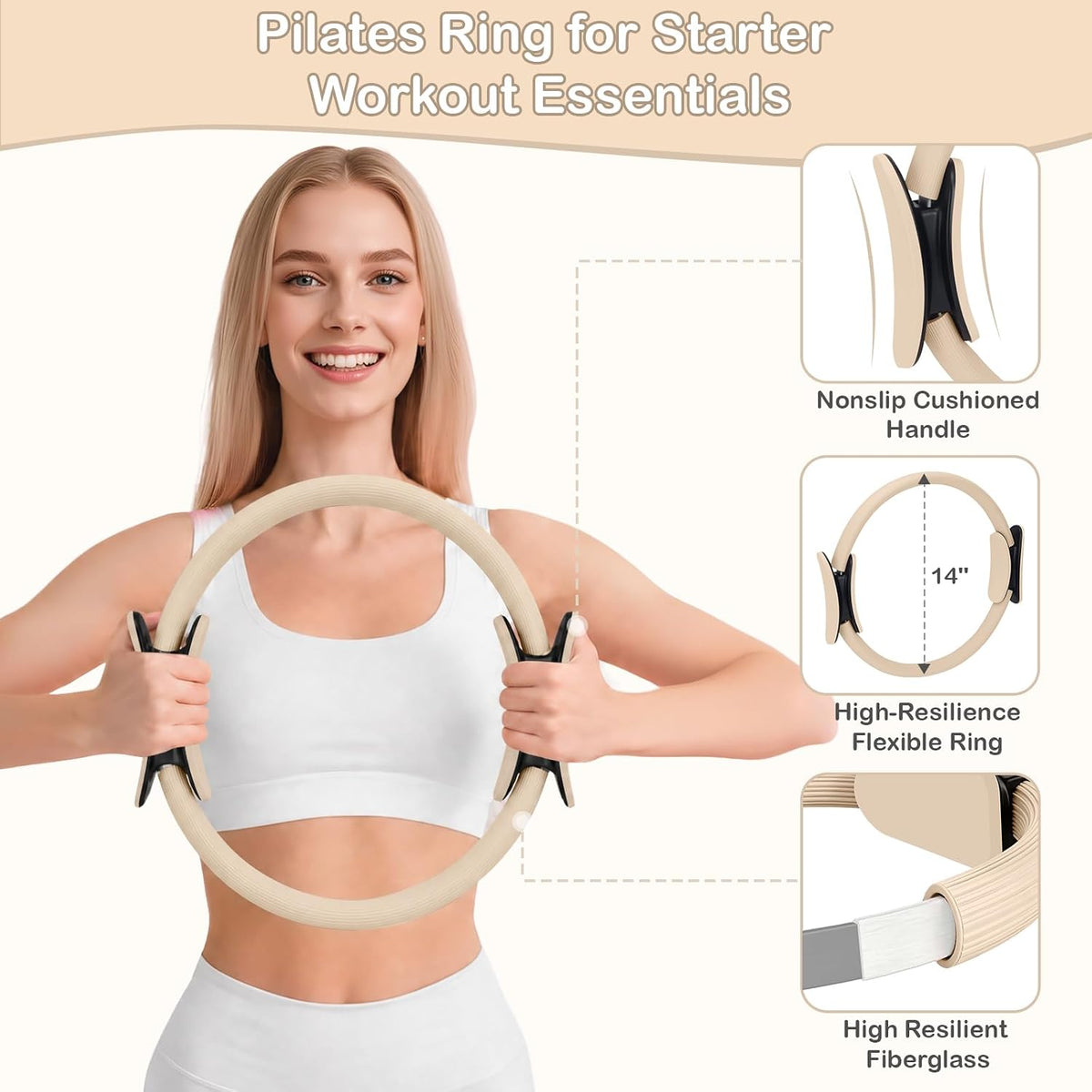 Hoedia Kit de Pilates de 17 Piezas para Mujeres, Equipo de Pilates...