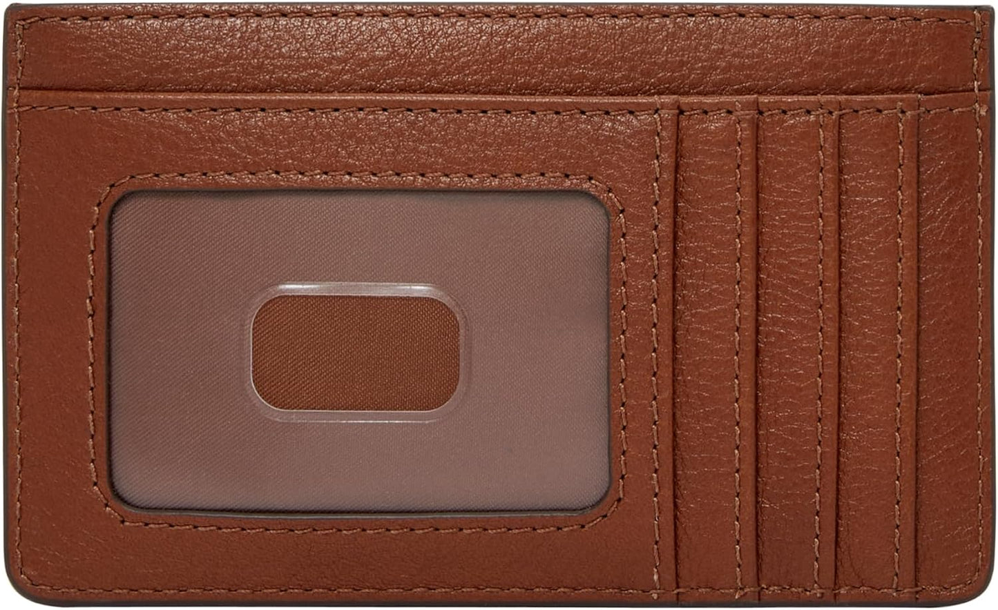 Fossil Cartera Logan de piel con cierre de cremallera para mujer co...