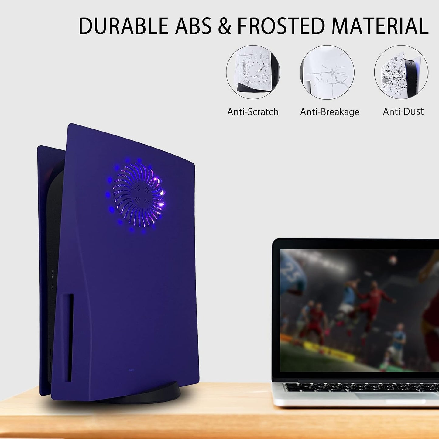 Placa Frontal para PS5 con Tira de Luz RGB y Filtro de Polvo para V...