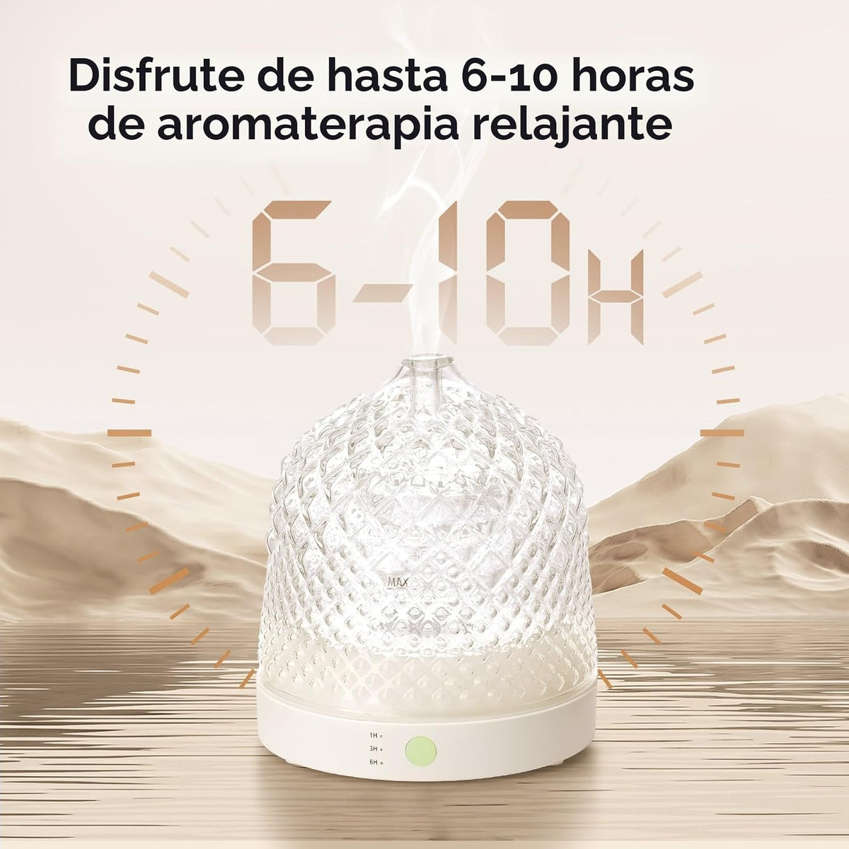 Lecdura Difusor de Aceite Esencial de Vidrio, Difusor de Aroma Ultr...