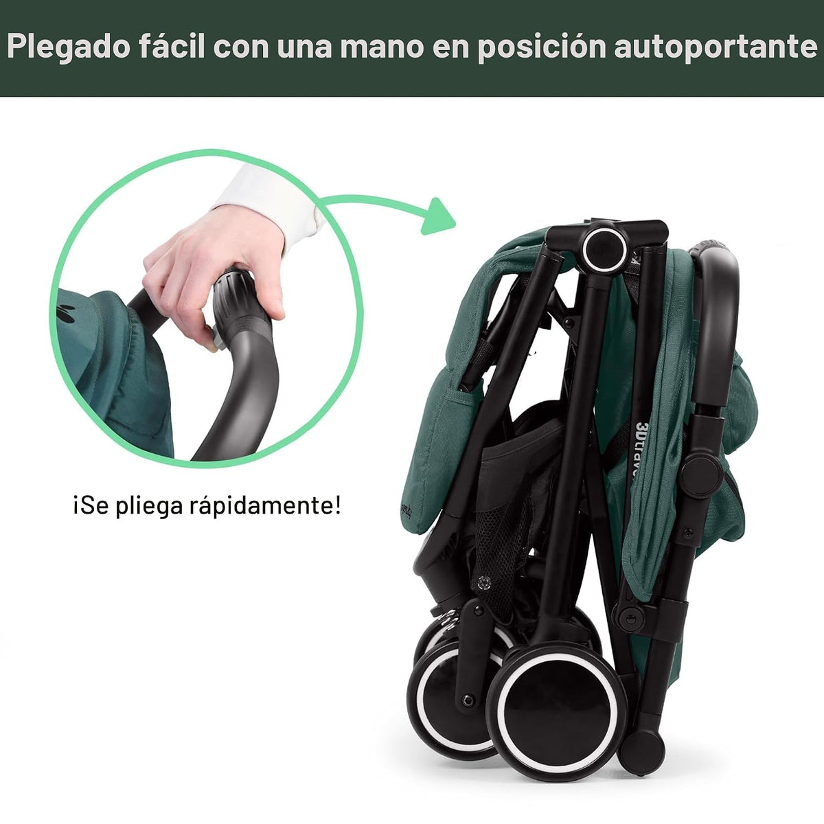 Ingenuity 3D Travelmate Pro - Cochecito de viaje ligero con tabla p...