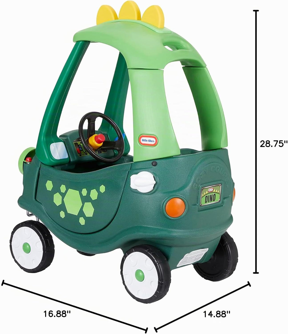 Little Tikes Cozy Coupe Dinosaur - Exclusivo de Amazon, grande, verde