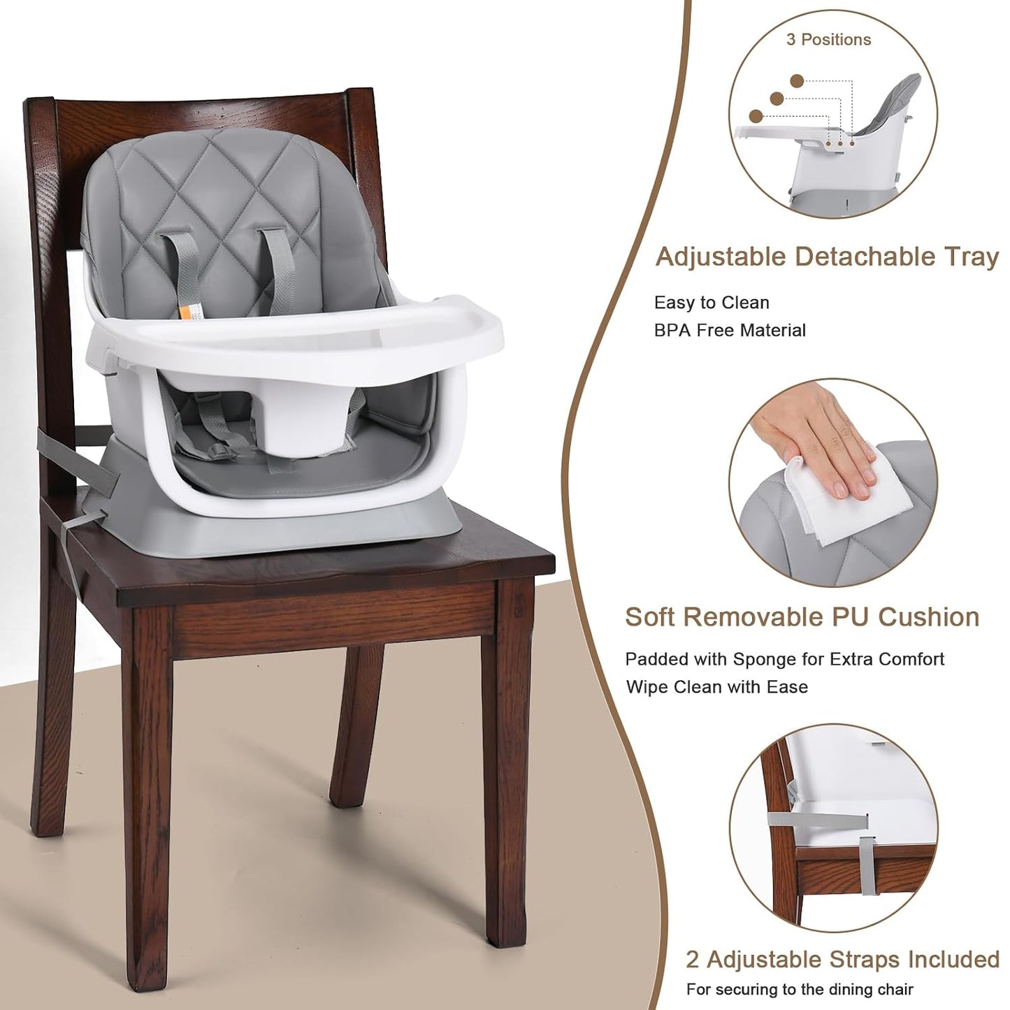 Babyliebe Silla alta para bebé 15 en 1, silla alta convertible para...