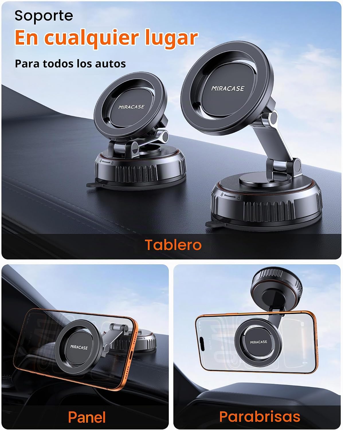 Miracase - Soporte de coche MagSafe [imán fuerte de 3800 gf y base...