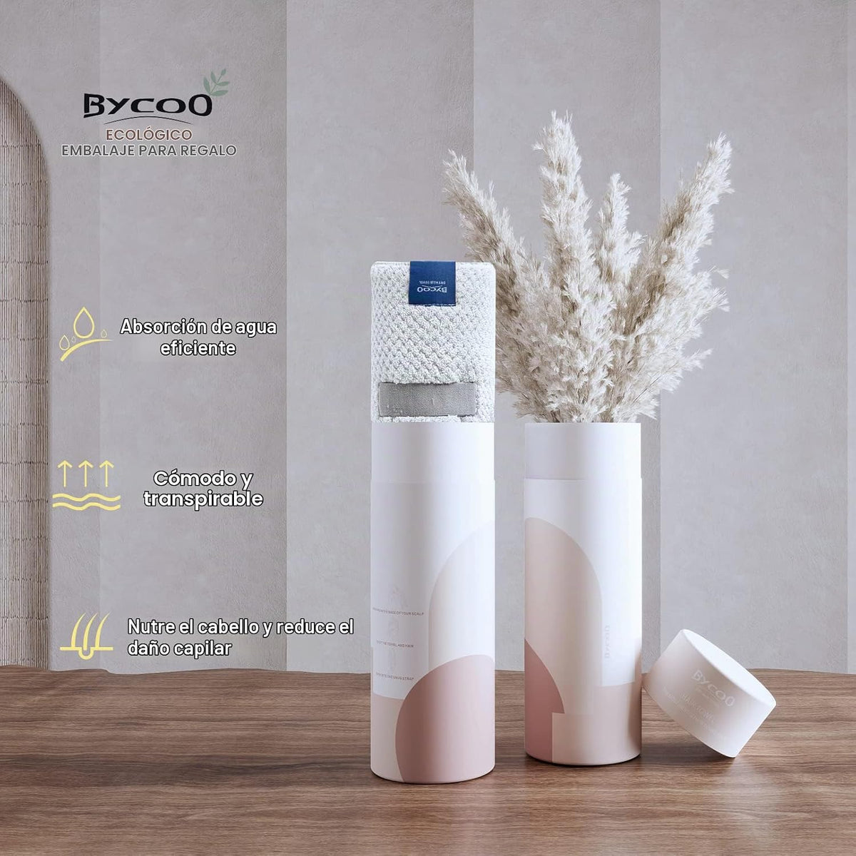 BYCOO Toalla Envolvente Grande de Microfibra para Cabello para Muje...