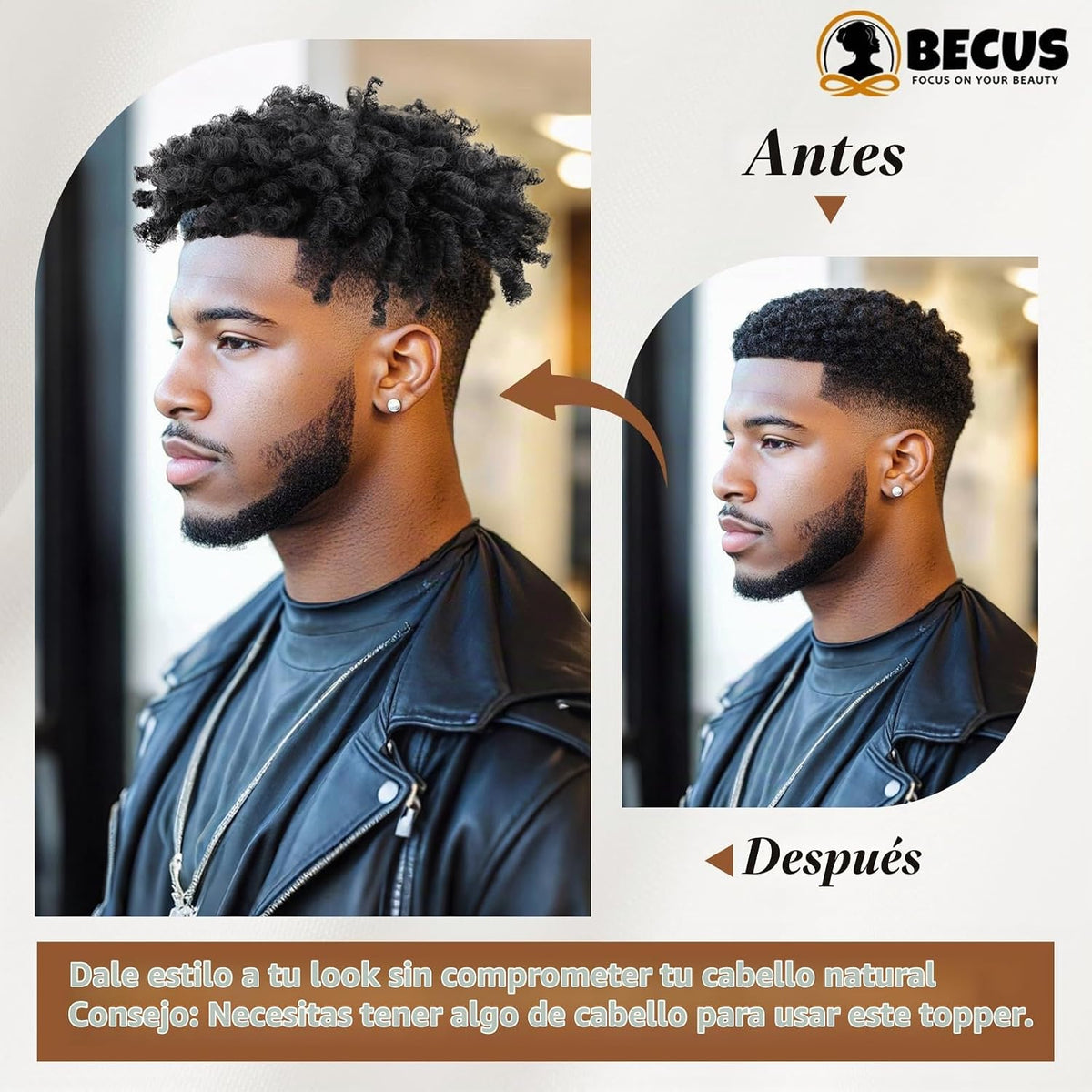 BECUS - Cubrepelo de rastas para hombre, trenzas sintéticas trenzad...