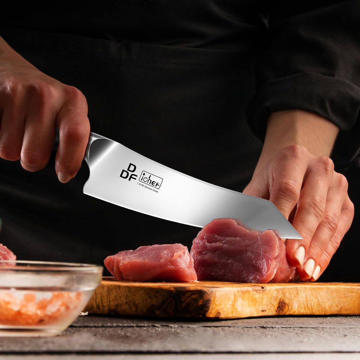 DDF iohEF - Juego de cuchillos de cocina, 4 piezas de cuchillos pro...