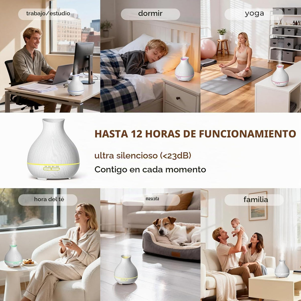 BZseed Difusor de aceite esencial para aromaterapia 550ml, Difusor...