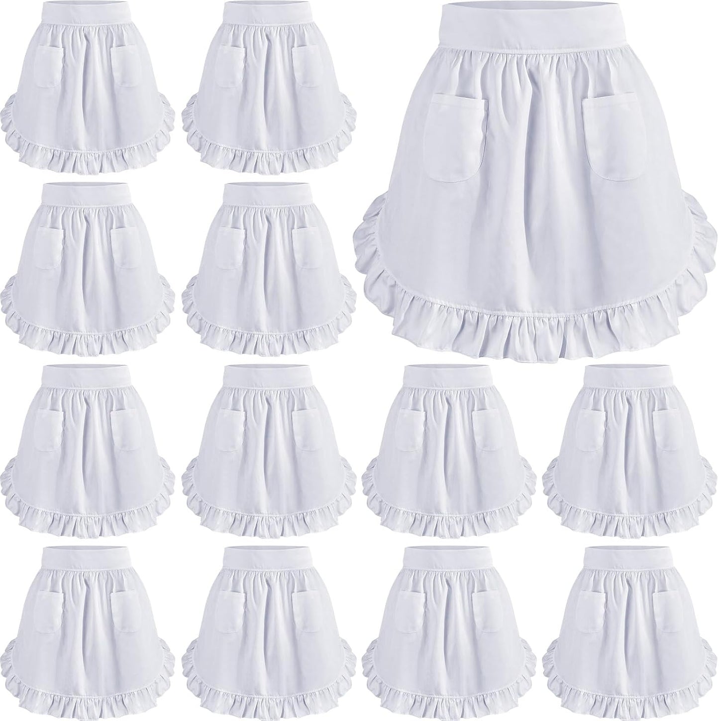 Hercicy Delantal de cintura a granel para mujer, mitad retro, delan...