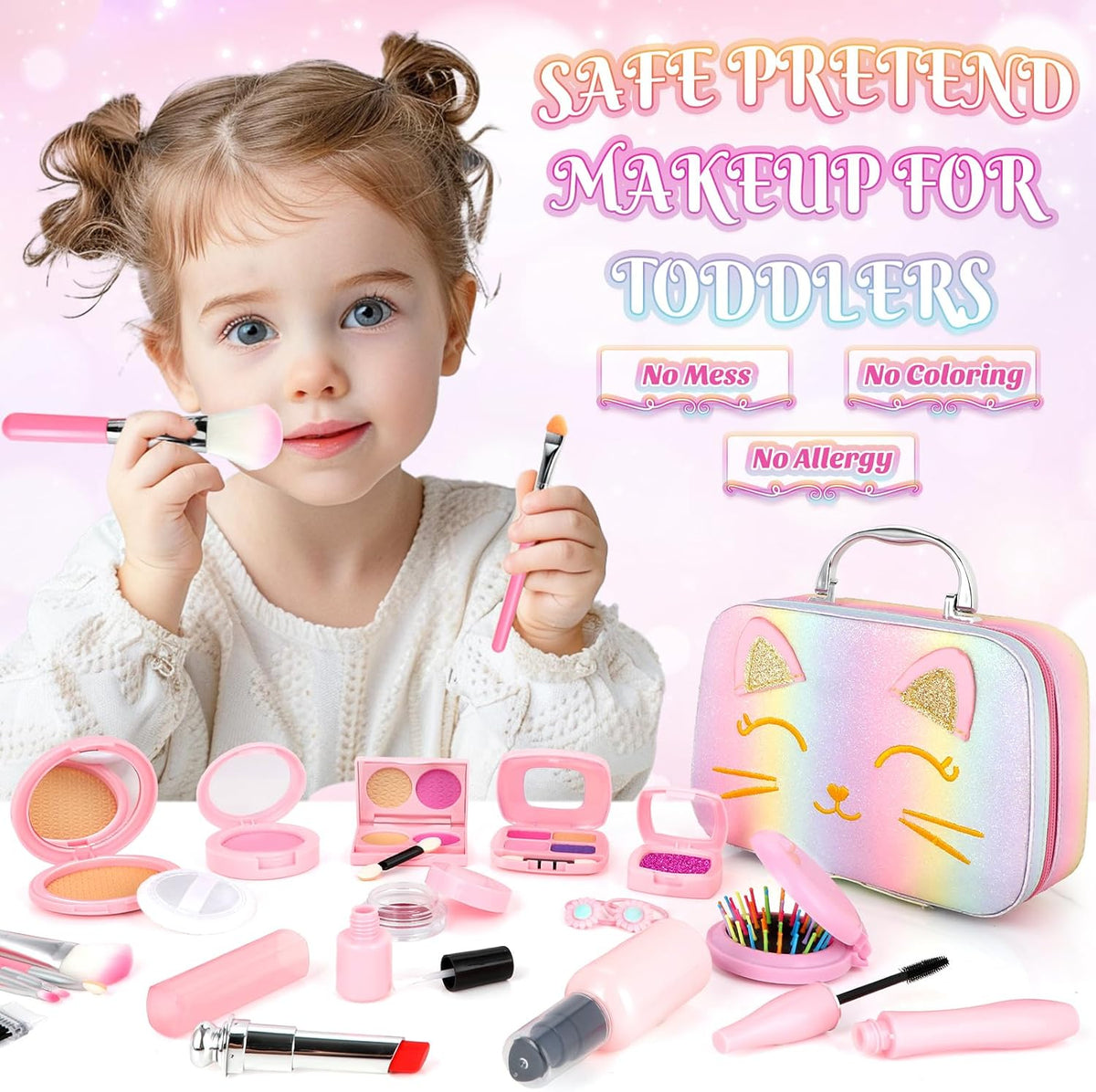 Maquillaje de simulación para niños pequeños, juego de maquillaje d...