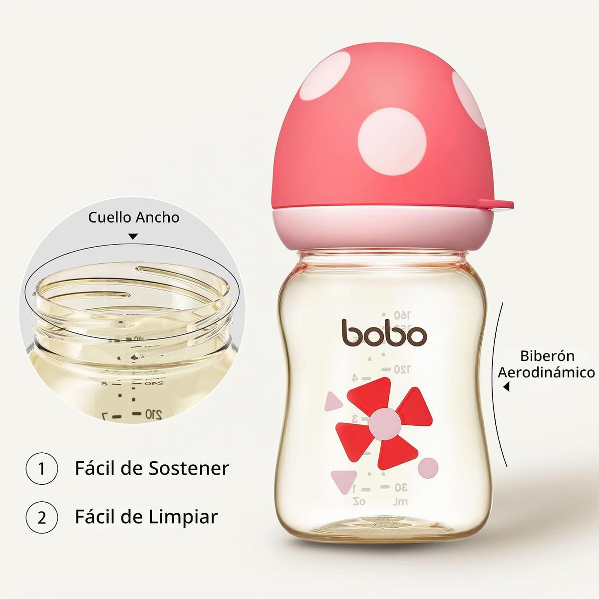 YOHKOH PPSU Biberón de cuello ancho para recién nacidos, biberón an...