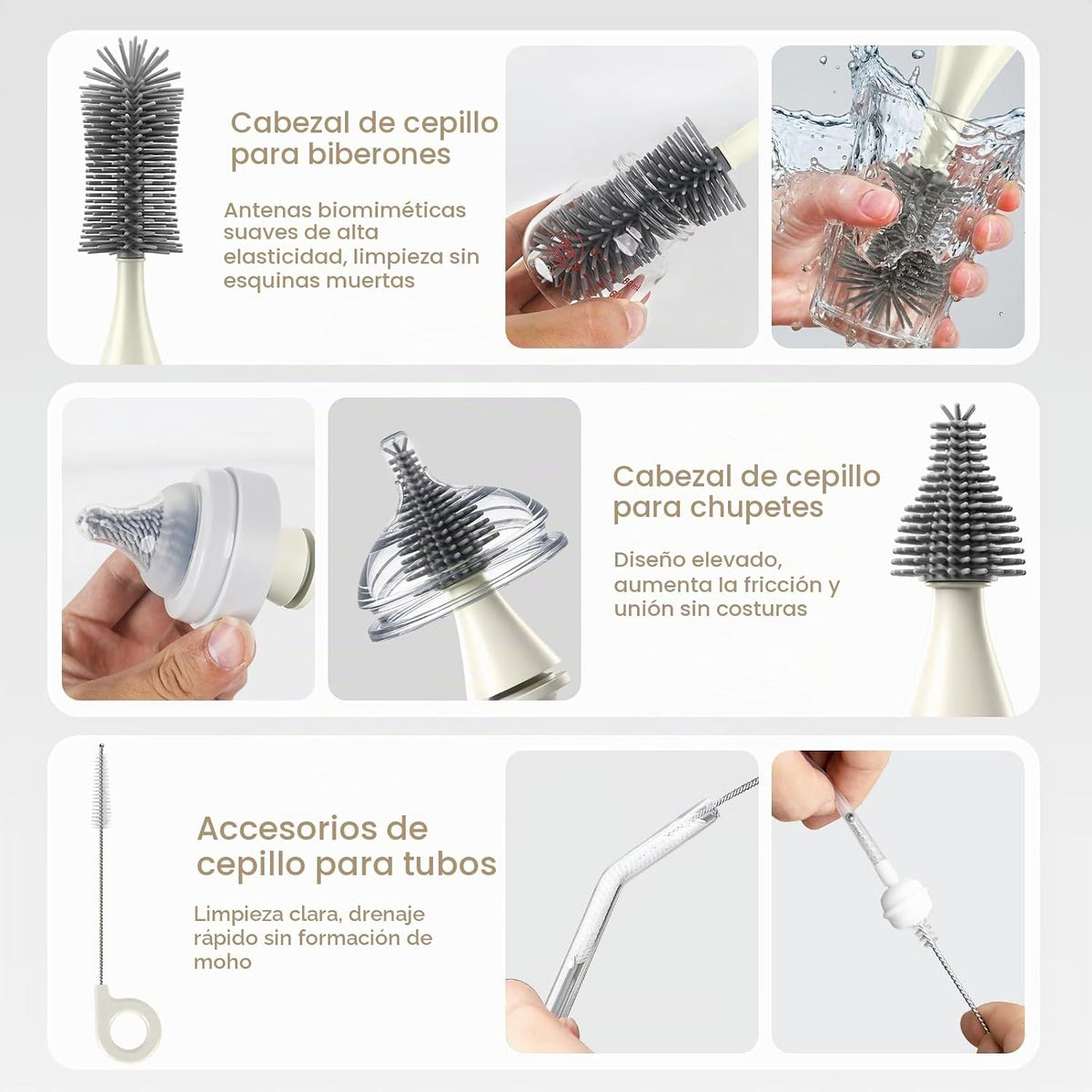Limpiador eléctrico del cepillo de la botella, cepillo recargable d...