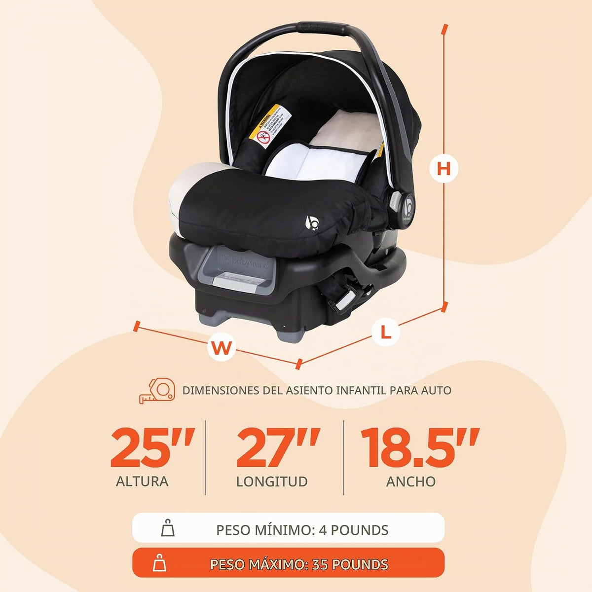 Baby Trend Ally Sistema de Viaje con Asiento de Automóvil Portátil...