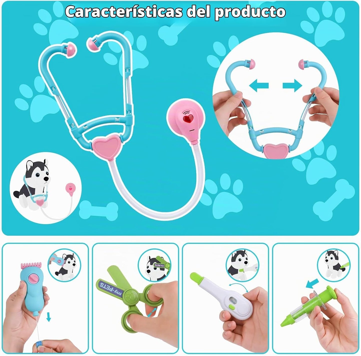 MAGIC4U Juguete de Maleta Transportadora para el Cuidado de Gatos y...