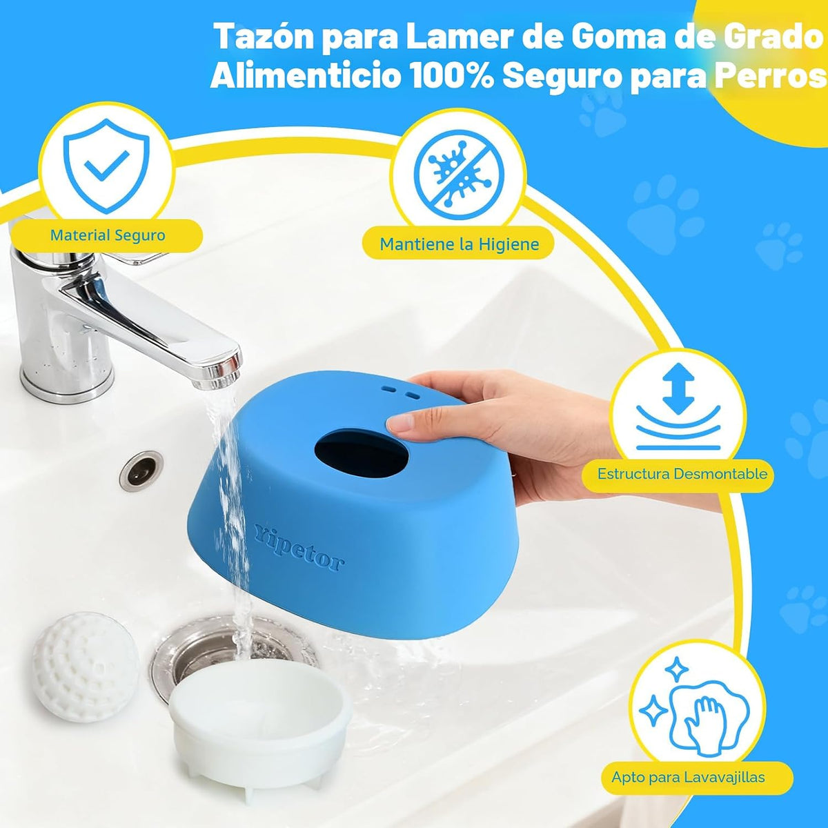 Yipetor - Cuenco para lamer perro, bola enrollada en alimentador le...