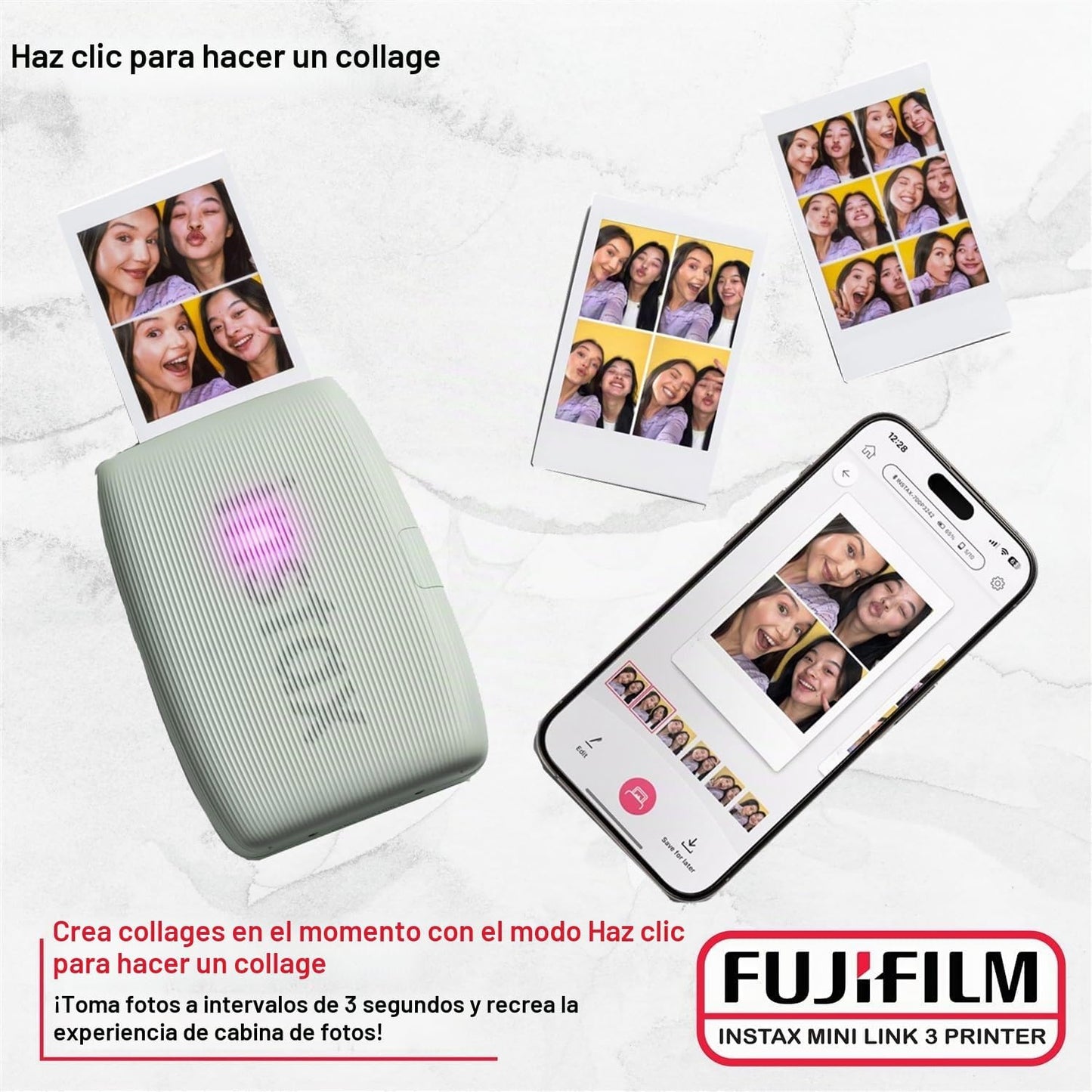 Fujifilm Instax Mini Link 3 - Paquete de impresora Instax Mini Film...