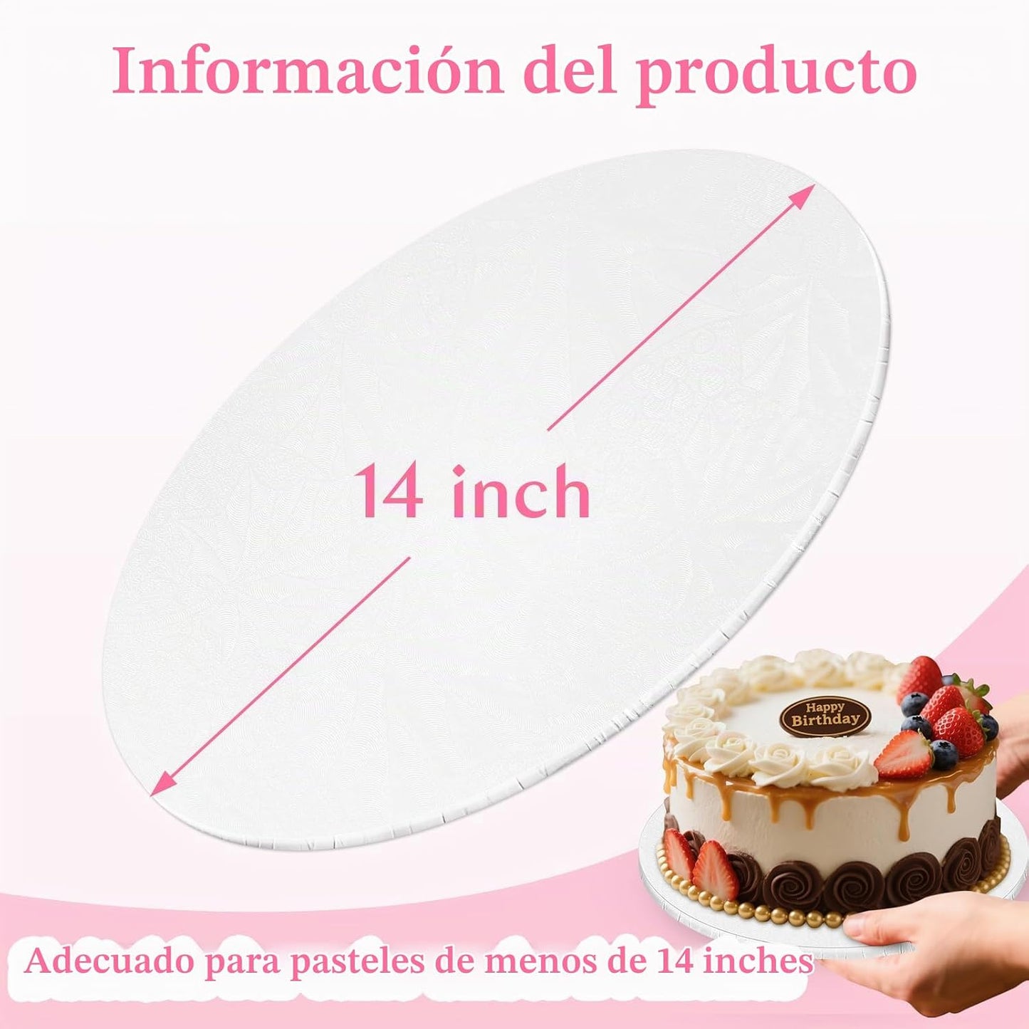 Tambor para Pasteles de 14 Pulgadas, Bases para Pasteles de 14 Pulg...