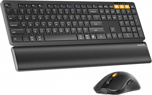 ProtoArc Combo de teclado y mouse Bluetooth, KM60 Bluetooth + USB m...