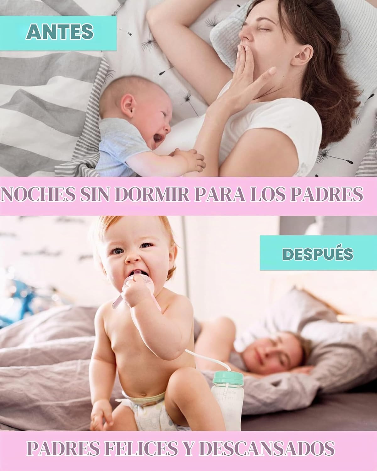 TidyFriend Biberón anticólico para bebés que se alimentan con leche...