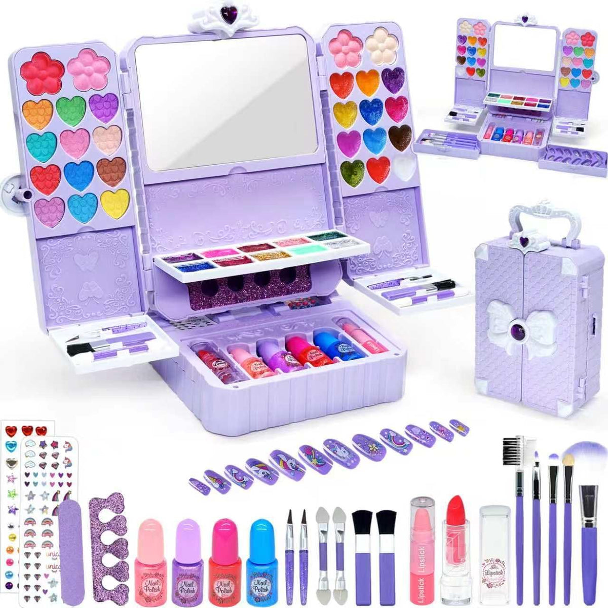Kit de maquillaje para niñas \u2013 Maquillaje lavable con espejo,...