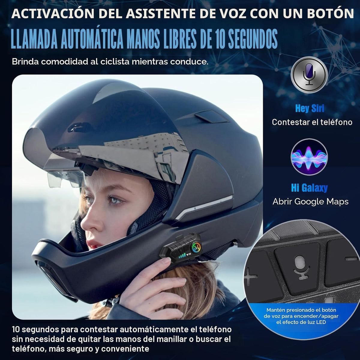 Auriculares para casco de motocicleta FEYA con alta duración de bat...