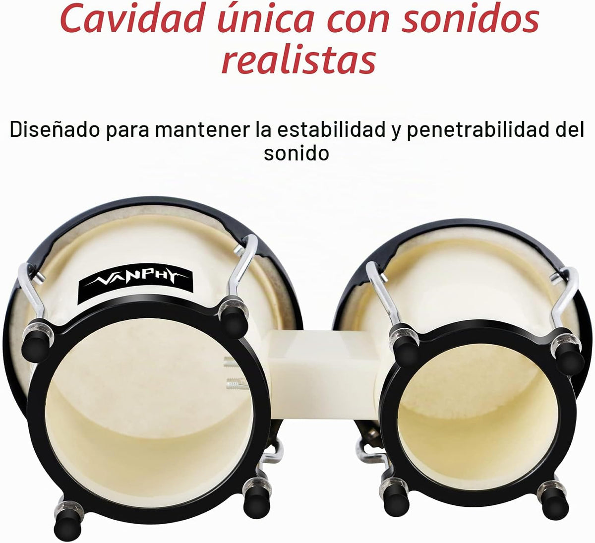 VANPHY Juego de Bongós de 4'' y 5'' para Adultos Pr...