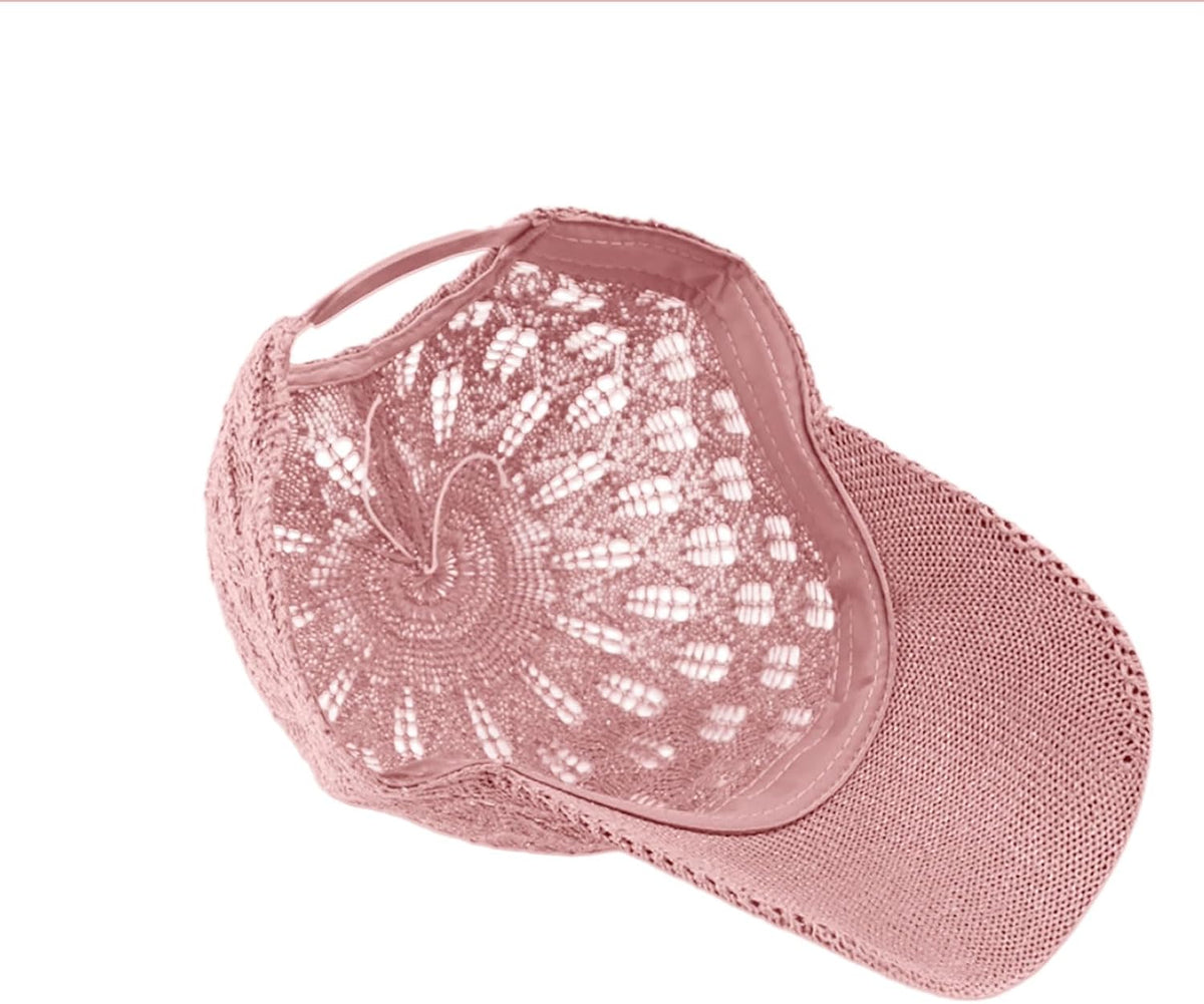 FASHIXD Gorra de béisbol de malla tejida para mujer, gorra de camio...