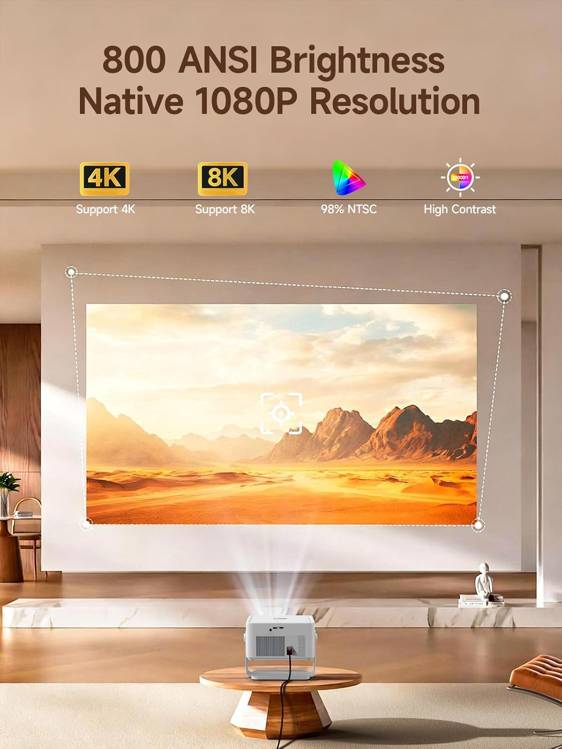 [Android 14 y 800ANSI] Mini proyector Magcubic 4K 8K, compatible co...