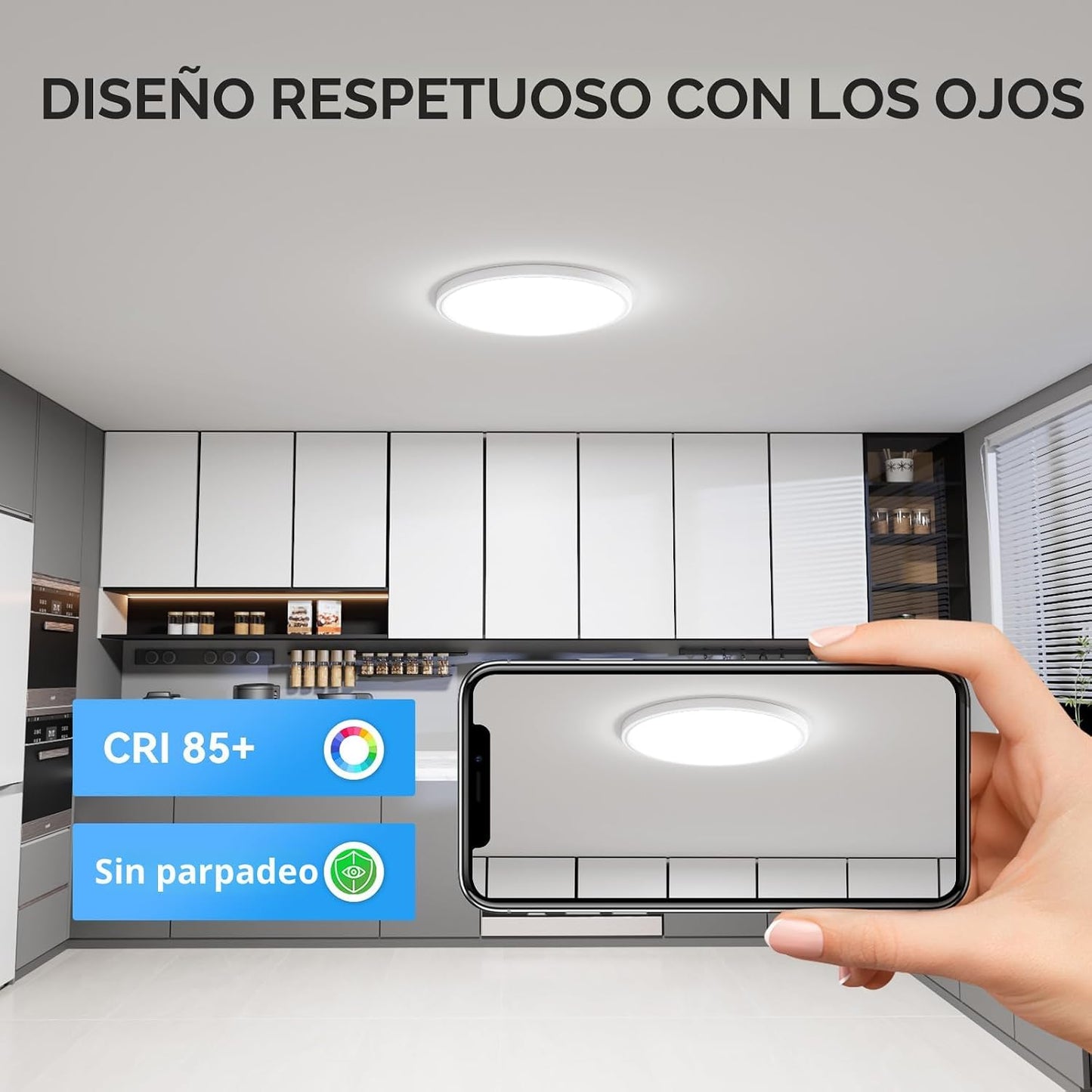 WKONCLDY Paquete de 6 lámparas LED de techo de montaje empotrado de...