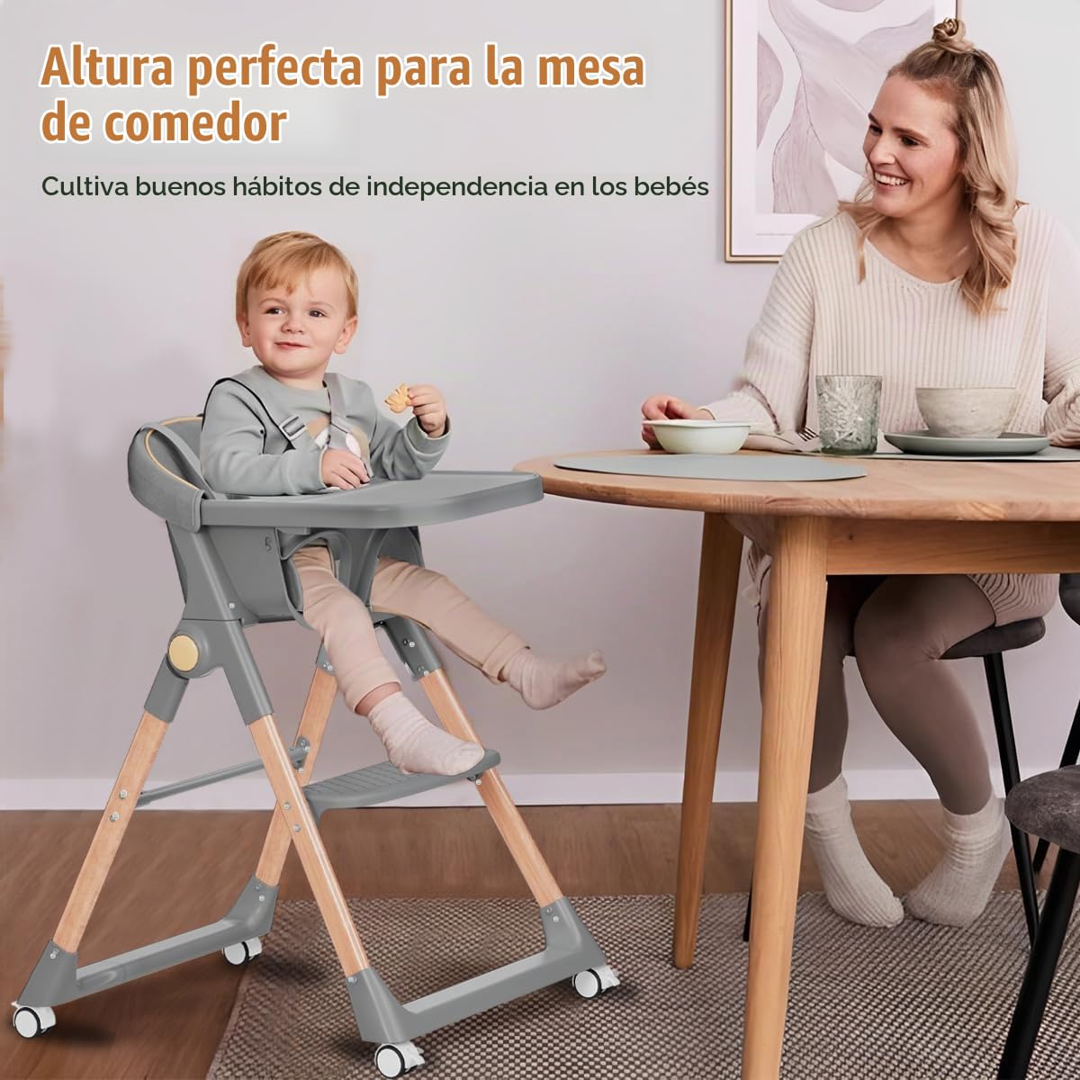 Silla Alta para Bebé, Sillas Altas para Bebés y Niños Pequeños, Sil...