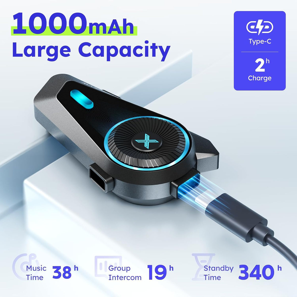 MAXRUNON Auriculares Bluetooth para motocicleta D10 con control de...