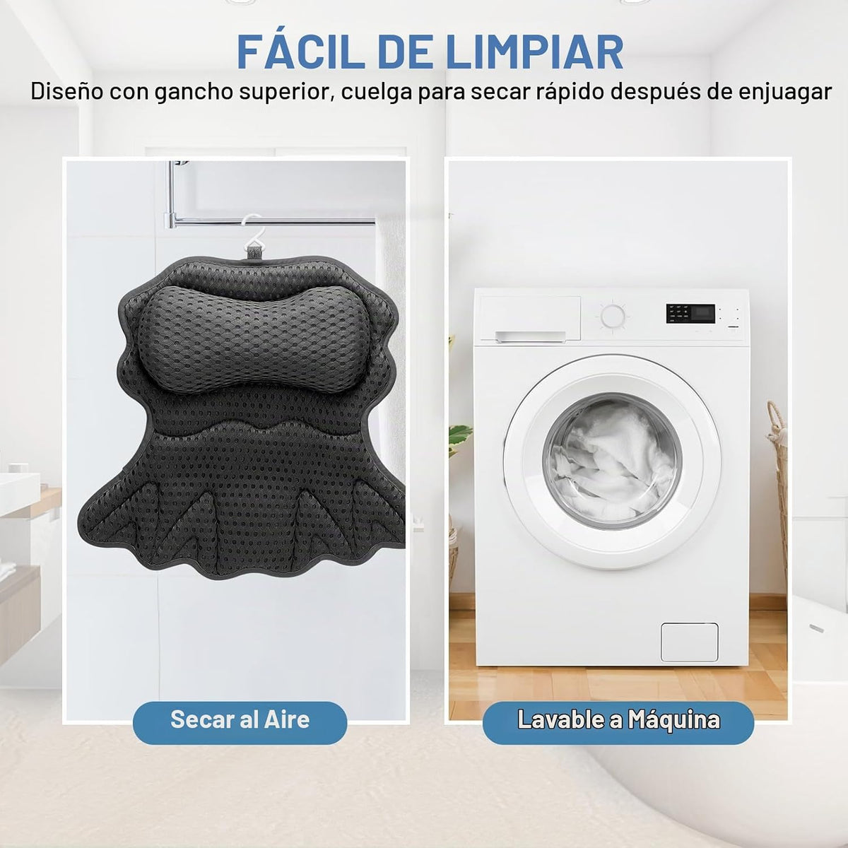 Almohada de baño SetSail, almohadas relajantes para bañera para apo...