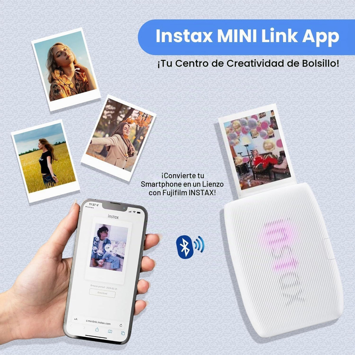 Fujifilm INSTAX Mini Link 3 - Impresora para smartphone + película...