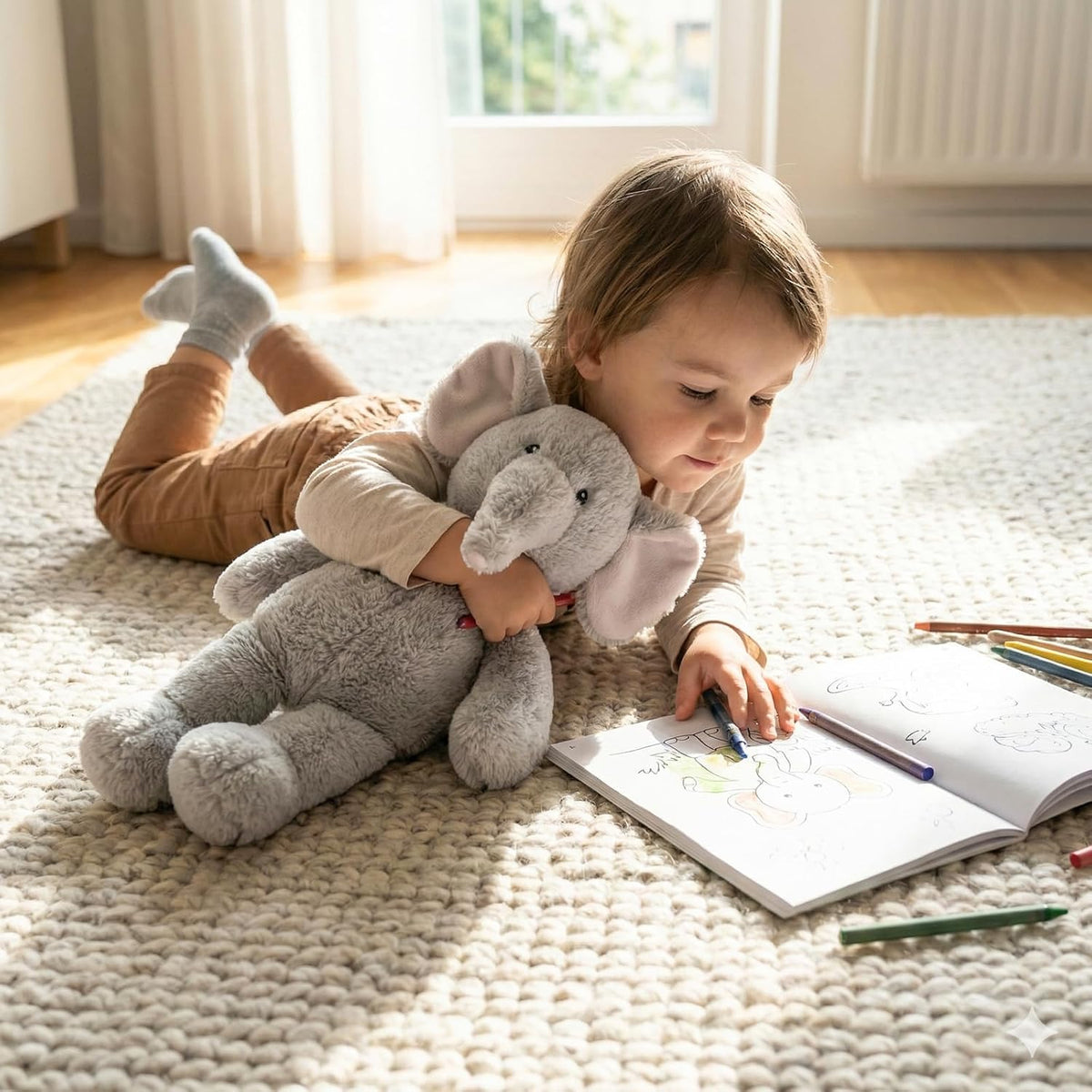 WEIGEDU - Oso de peluche de elefante | Ojos bordados, orejas rosada...
