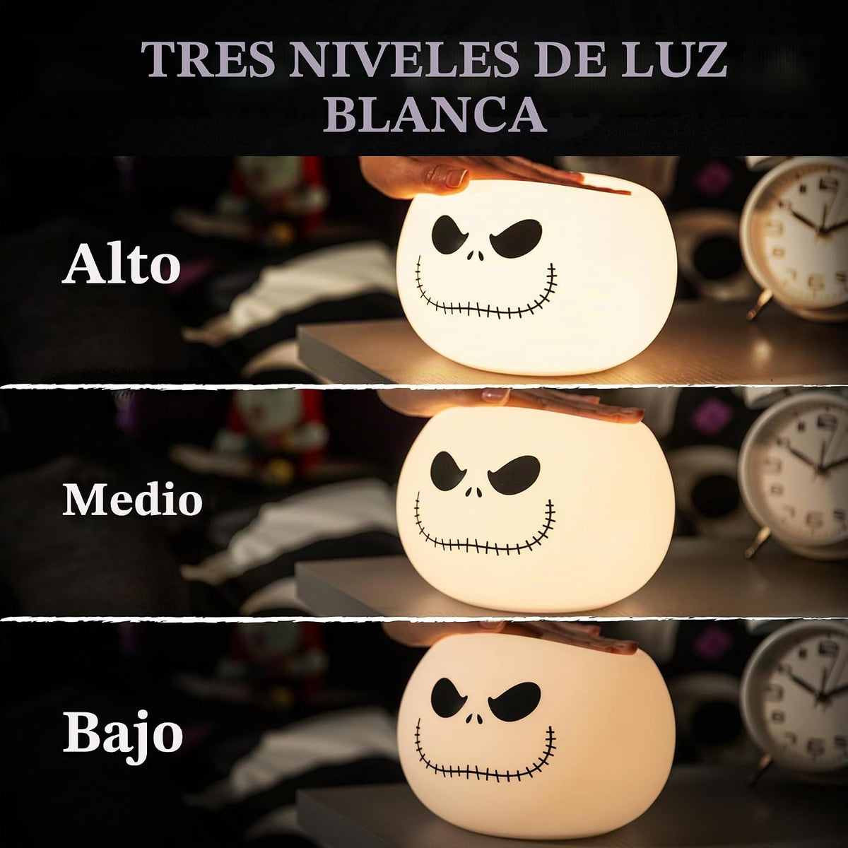 Disney Jack Skellington Squishy Light - Luz nocturna que cambia de...