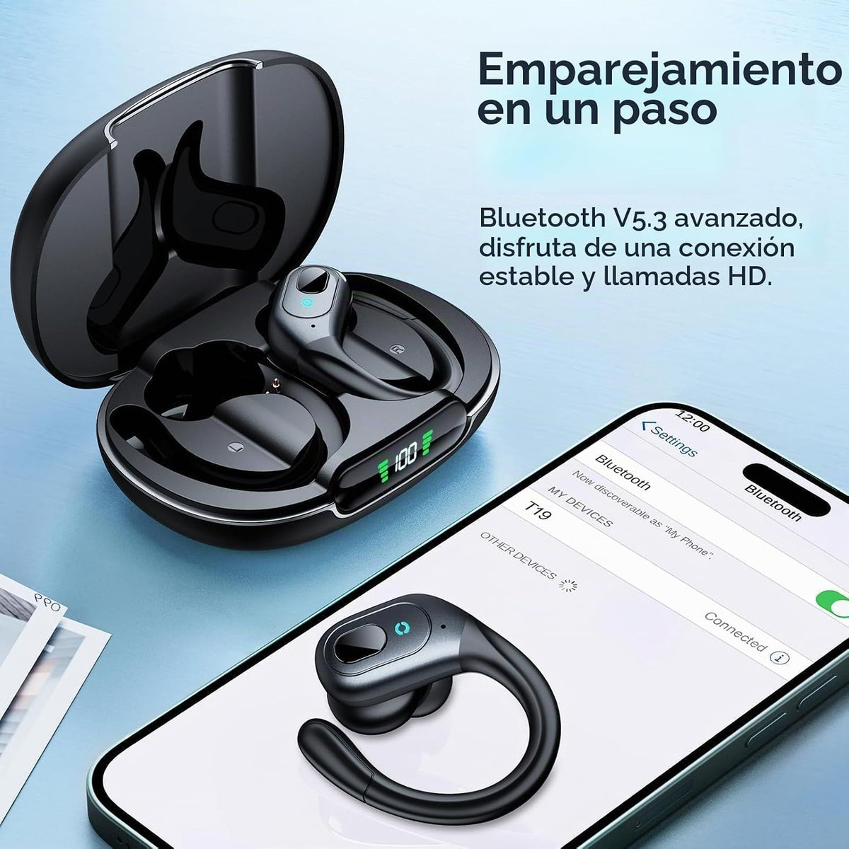 occiam Auriculares inalámbricos Bluetooth con cancelación activa de...