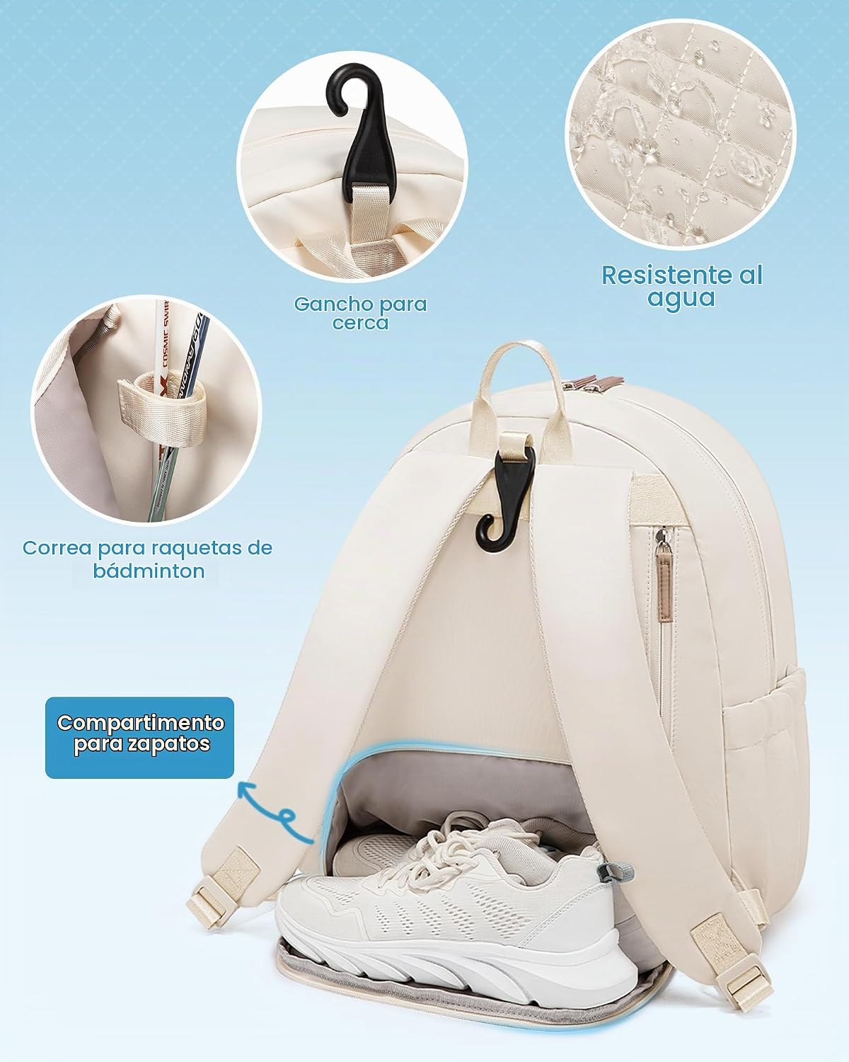 Mochila de tenis Sucipi, mochila de tenis acolchada con bandolera c...