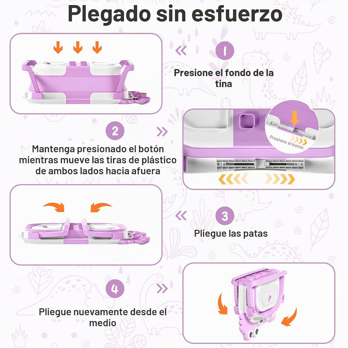 Bañera plegable para bebés para recién nacidos con termómetro y coj...