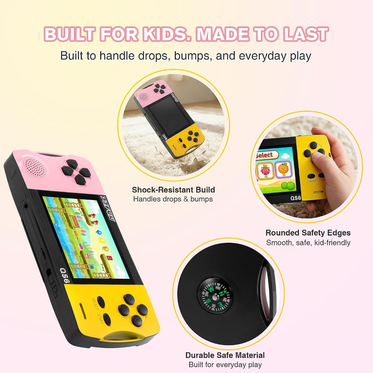 JJFUN Juego de mano retro portátil para niños, 138 juegos Claasic y...