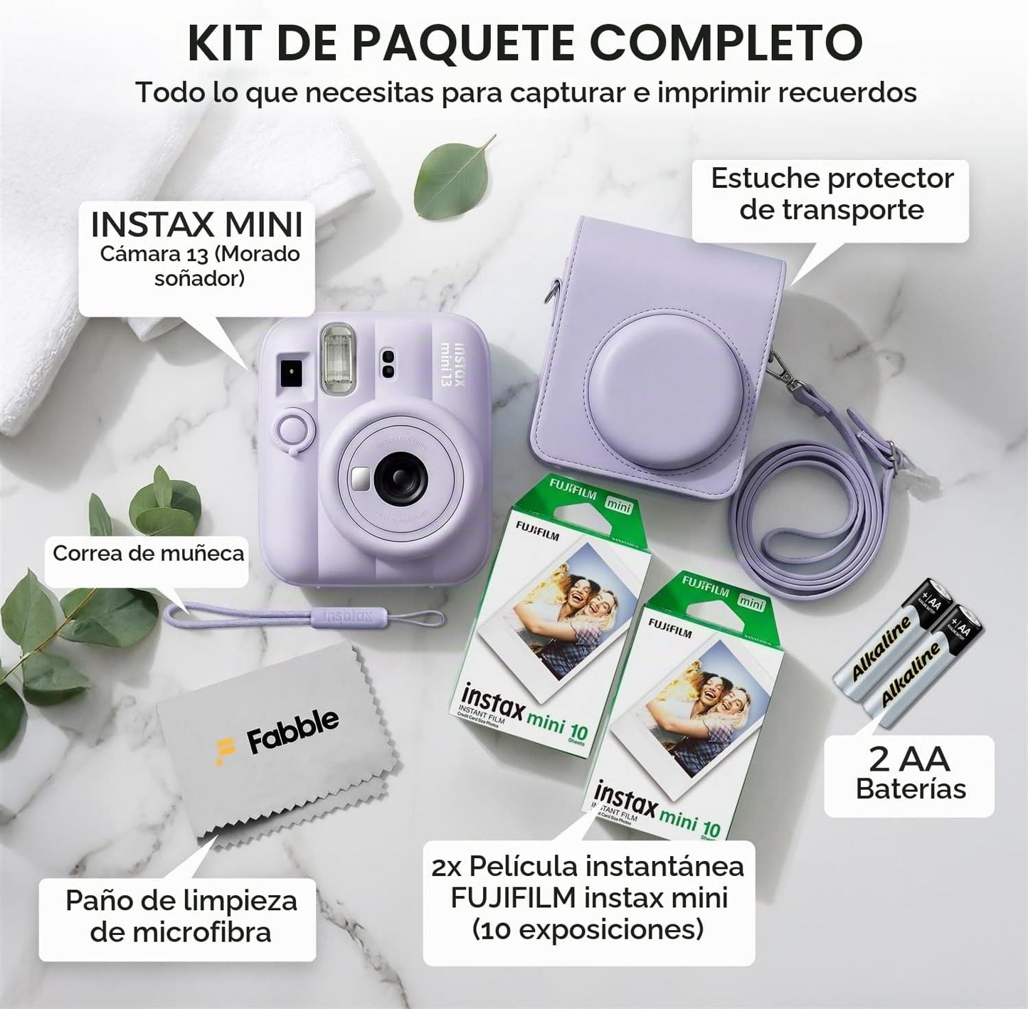 FUJIFILM INSTAX MINI 13 Cámara de película instantánea Dreamy Purpl...